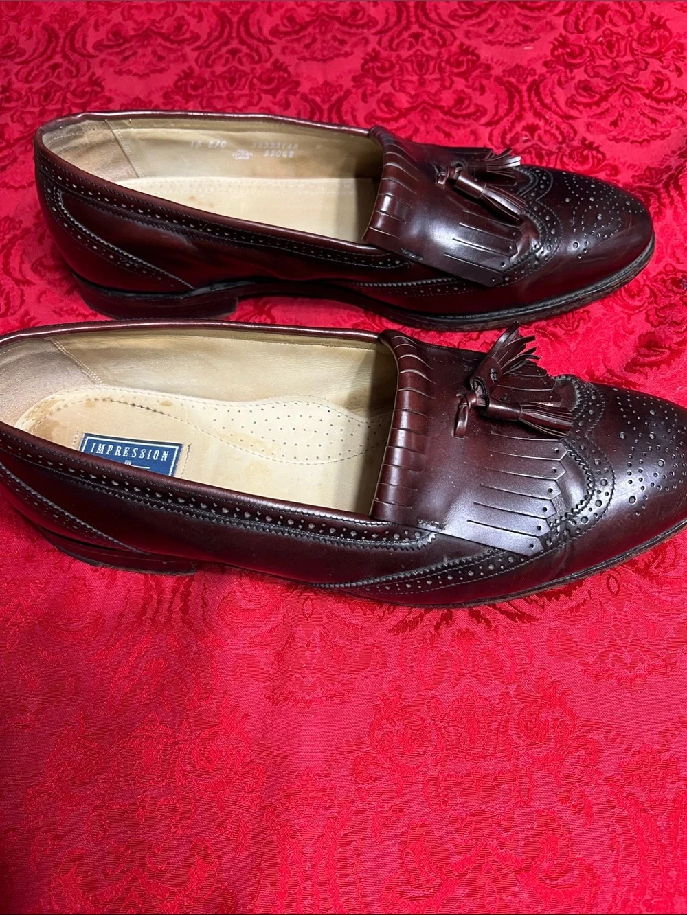 Bostonian Impressions Men’s 15 B/C Burgundy Leather Kiltie Tassel Loafers USA